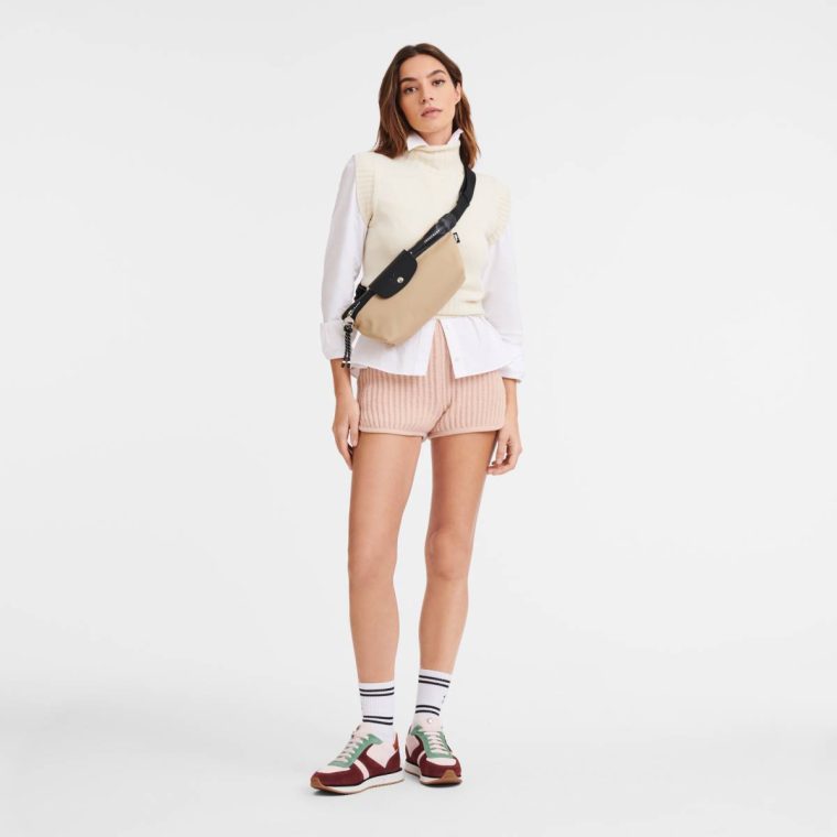 Women Longchamp Clay Le Pliage Energy M Belt Bag Clay - Canvas Belt Bags - Image 2