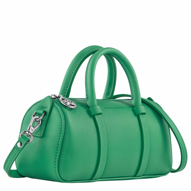 Women Longchamp Daylong S Handbag Green - Leather Green Leather Bags - Image 3