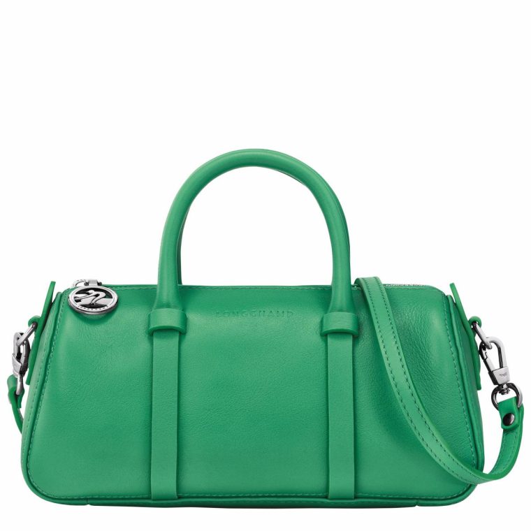 Women Longchamp Daylong S Handbag Green - Leather Green Leather Bags
