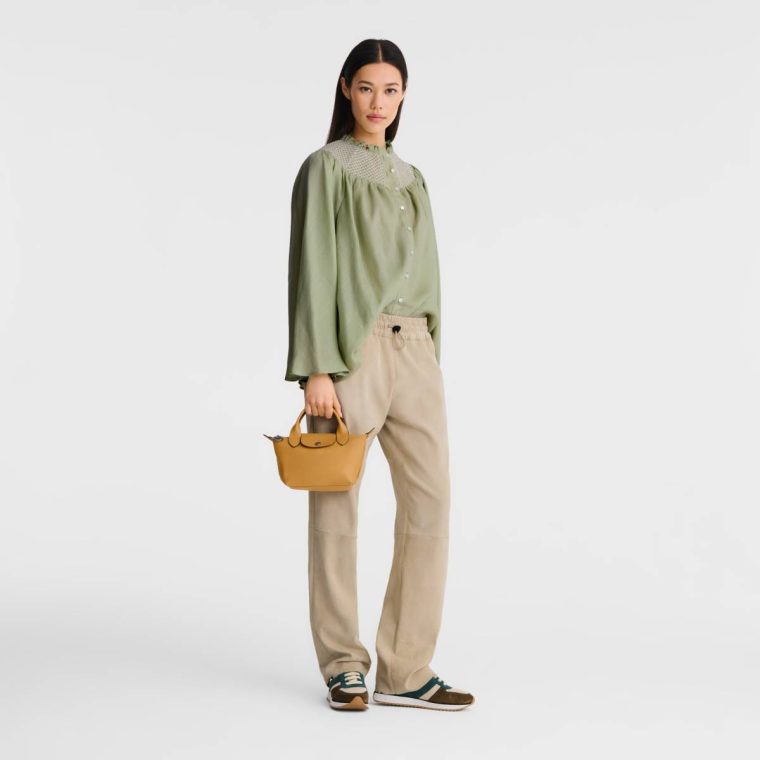 Women Longchamp Le Pliage Xtra Xs Handbag Honey - Leather Honey Leather Bags - Image 2