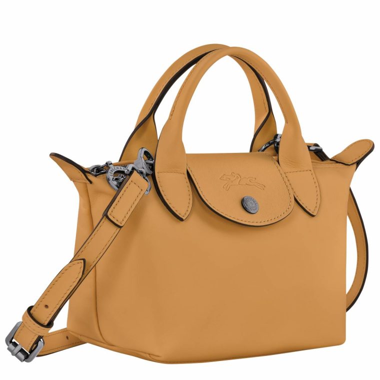 Women Longchamp Le Pliage Xtra Xs Handbag Honey - Leather Honey Leather Bags - Image 3