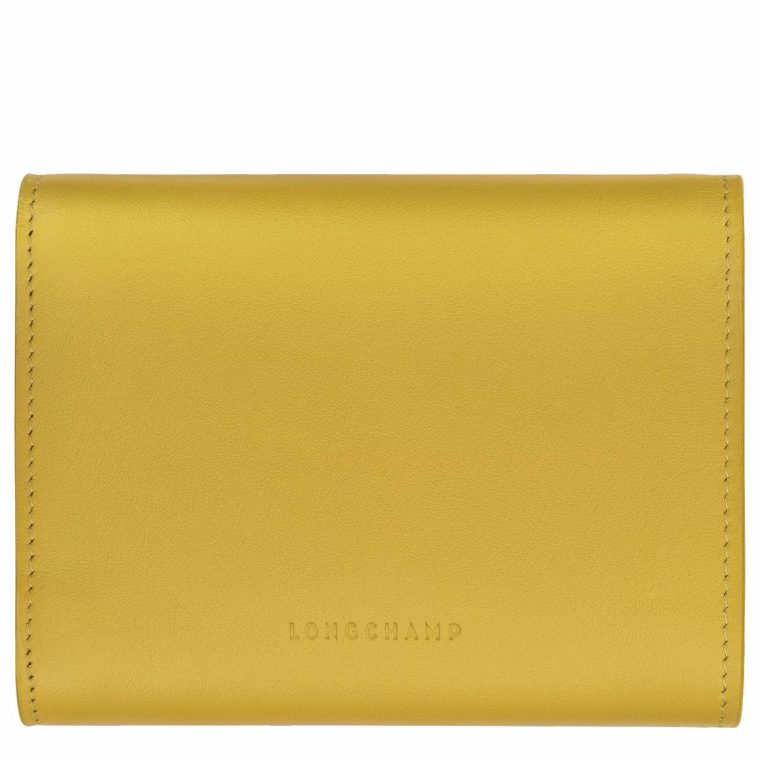 Women Longchamp Leather Wallets Le Roseau Compact Wallet Ginger - Leather Ginger - Image 2