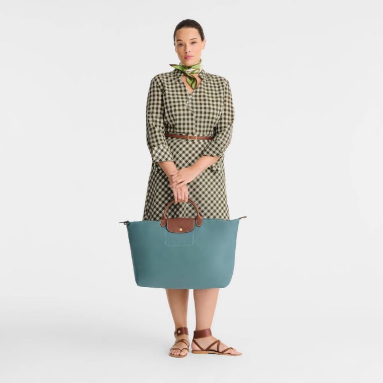 Women Longchamp Travel Bags Eucalyptus Le Pliage Original L Travel Bag Eucalyptus - Recycled Canvas