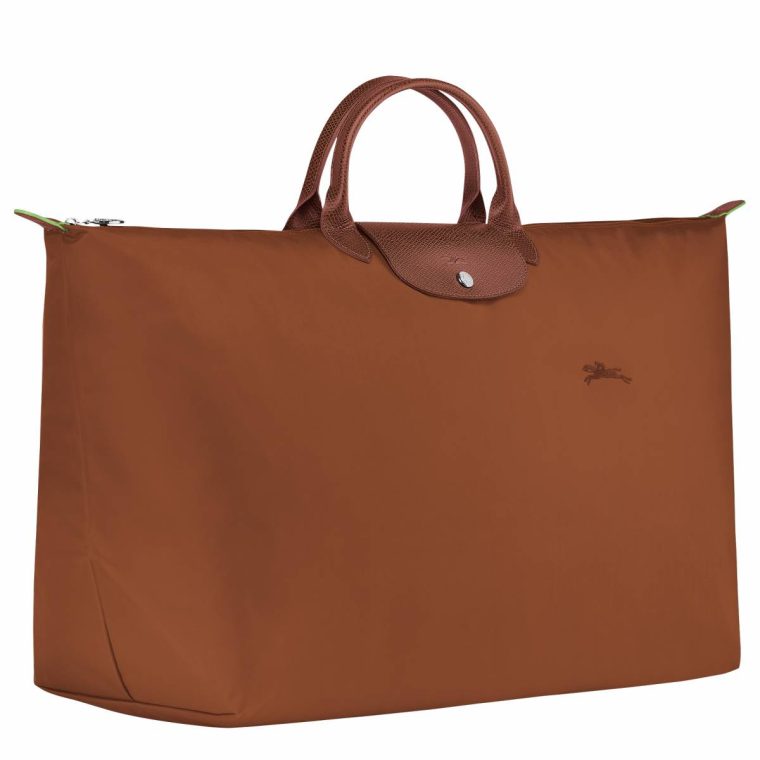Women Longchamp Travel Bags Le Pliage Green Xl Travel Bag Cognac - Recycled Canvas Cognac - Image 2
