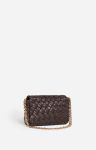 Women Medium Braided Leather Moon Bag Lambskin Leather Crossbody Bags Chocolate Vanessa Bruno - Image 2