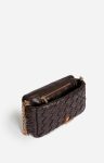 Women Medium Braided Leather Moon Bag Lambskin Leather Crossbody Bags Chocolate Vanessa Bruno - Image 3