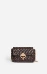 Women Medium Braided Leather Moon Bag Lambskin Leather Crossbody Bags Chocolate Vanessa Bruno