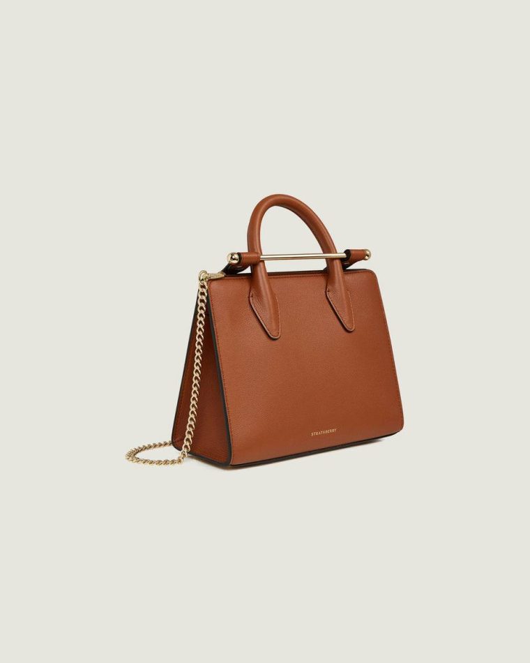 Women Mini Tote Chestnut Strathberry Crossbody Bags - Image 2