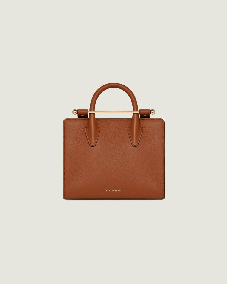 Women Mini Tote Chestnut Strathberry Crossbody Bags - Image 3