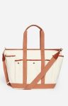 Women Multi-Pocket Tote Bags Vanessa Bruno Ivory Multi-Pocket L Zipped Cabas Tote Shoulder And Cross-Body Carry, Zip Closure