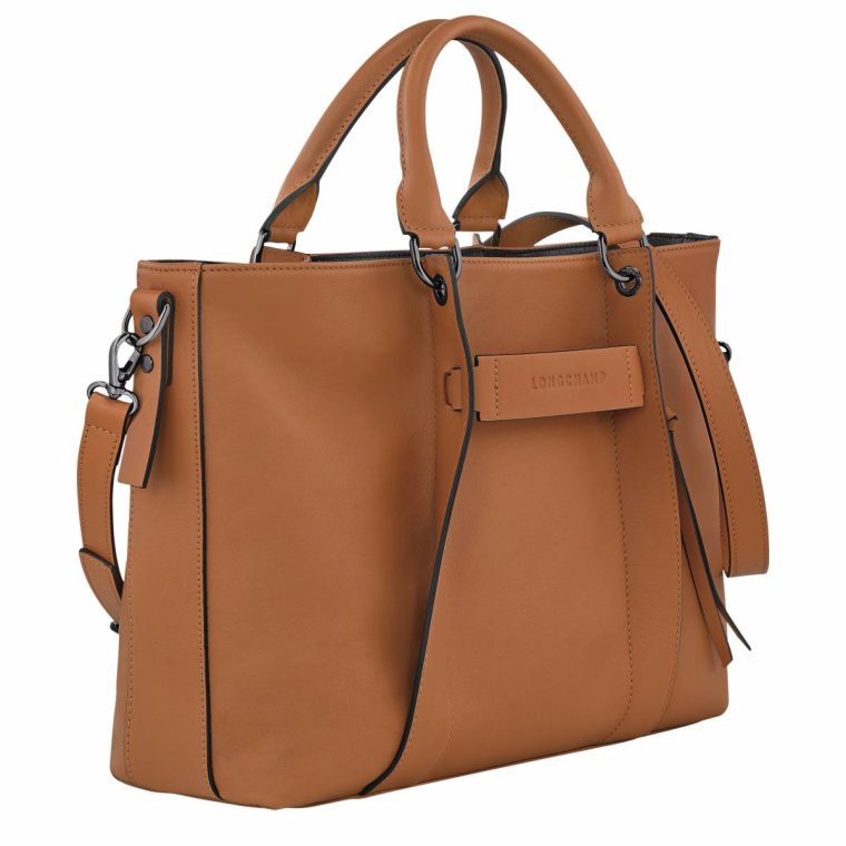 Women Natural Leather Bags Longchamp 3D L Handbag Natural - Leather - Image 3
