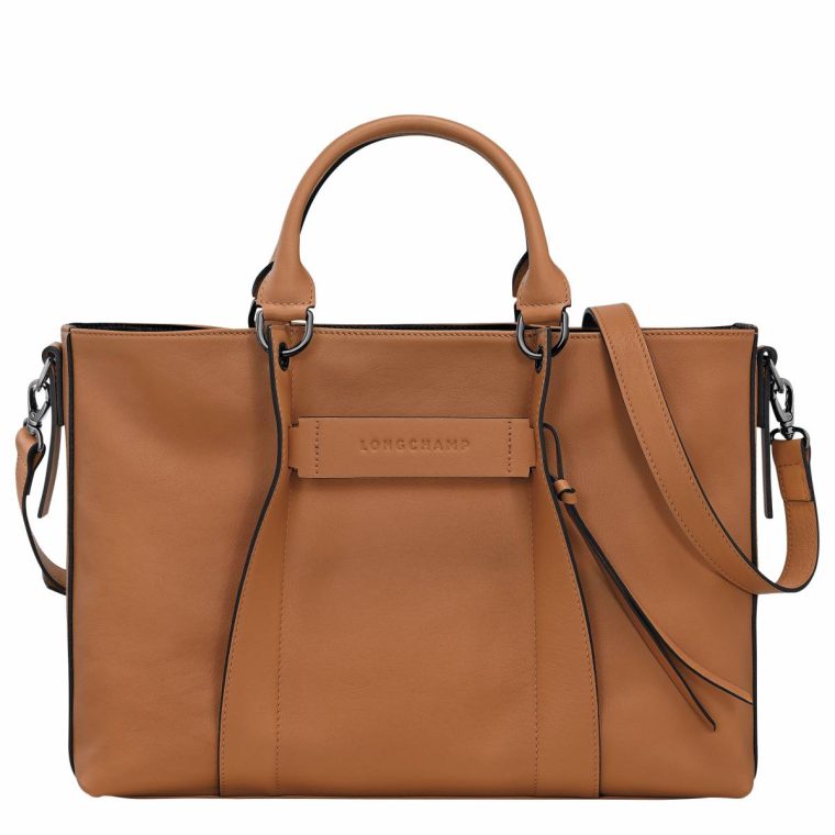 Women Natural Leather Bags Longchamp 3D L Handbag Natural - Leather