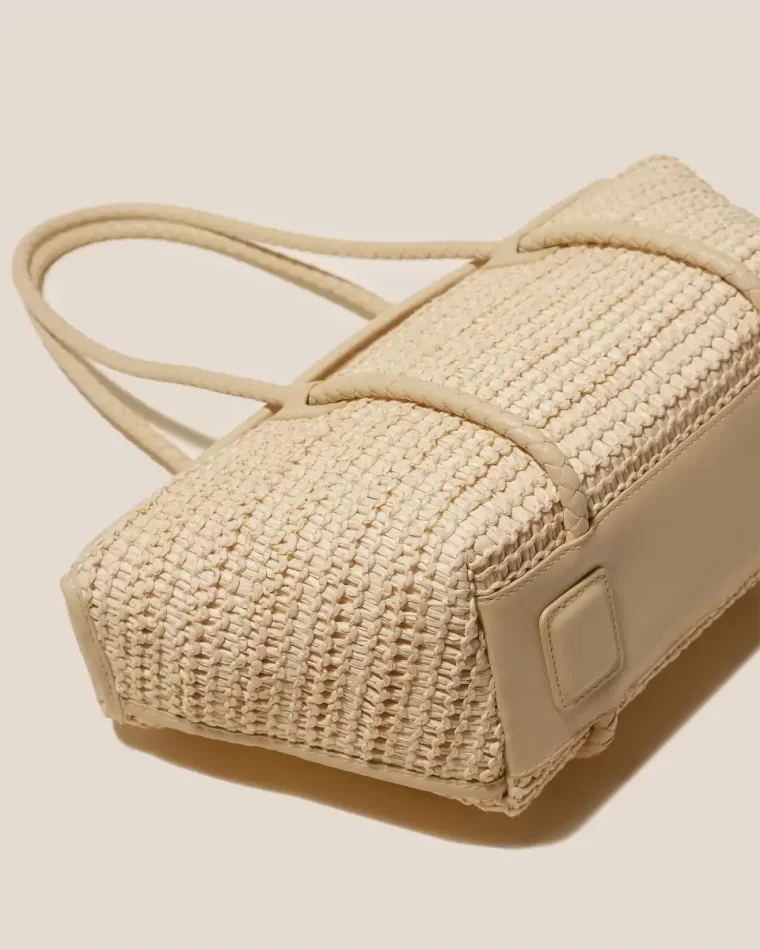 Women Natural Shoulder Bags Forna Raffia - Leather Framed Shoulder Bag Hereu - Image 4