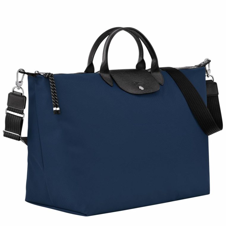 Women Navy Le Pliage Energy L Travel Bag Navy - Recycled Canvas Travel Bags Longchamp - Image 2