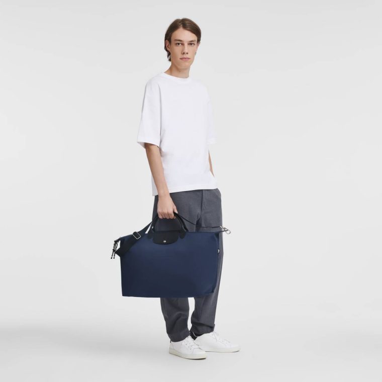 Women Navy Le Pliage Energy L Travel Bag Navy - Recycled Canvas Travel Bags Longchamp