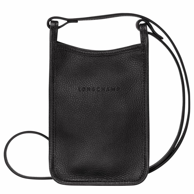 Women Phone Cases Black Le Foulonné Phone Case Black - Leather Longchamp