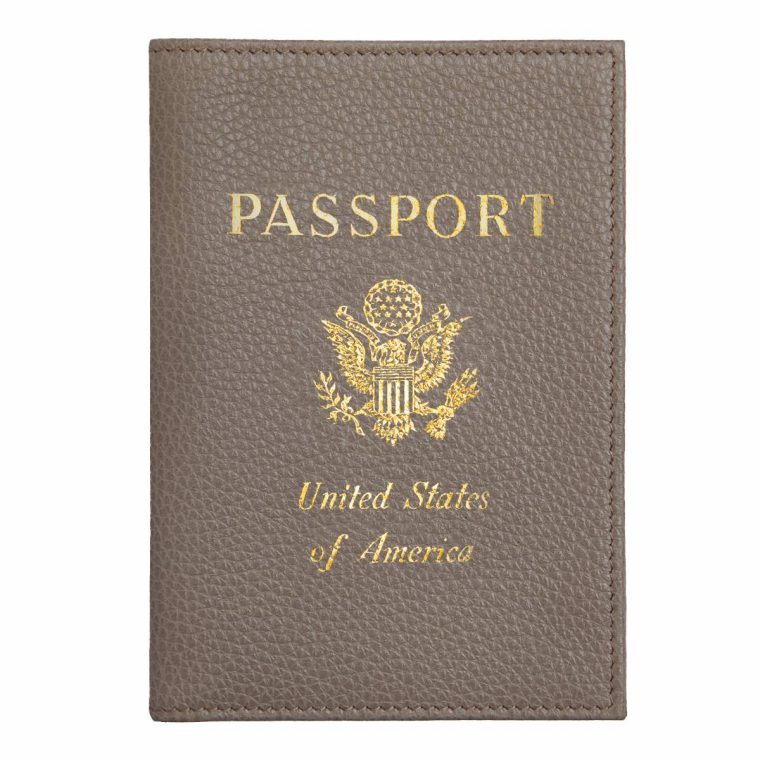 Women Pouches & Cases Longchamp Le Foulonné Passport Cover Turtledove - Leather Turtledove