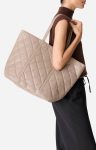 Women Quilted Tote Bags Vanessa Bruno Quilted Matte Leather Xl Zipped Cabas Tote Shoulder Carry, Zip Closure Mastic - Image 2