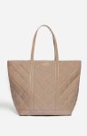 Women Quilted Tote Bags Vanessa Bruno Quilted Matte Leather Xl Zipped Cabas Tote Shoulder Carry, Zip Closure Mastic