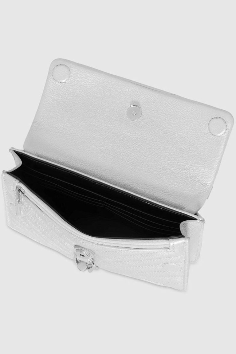 Women Rebecca Minkoff Edie Mini Crossbody On A Chain Crossbody Bag Silver - Image 3