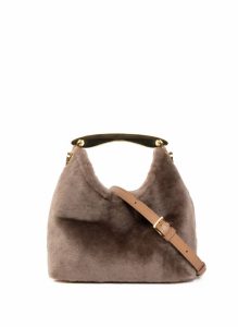 Women Small Boomerang Shearling Taupe Elleme Default Title Boomerang - Image 4