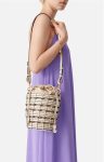 Women Small Woven Leather Bucket Bag Buffalo Leather Vanessa Bruno Cream Crossbody Bags - Image 2