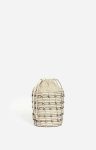 Women Small Woven Leather Bucket Bag Buffalo Leather Vanessa Bruno Cream Crossbody Bags - Image 4