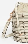 Women Small Woven Leather Bucket Bag Buffalo Leather Vanessa Bruno Cream Crossbody Bags - Image 5