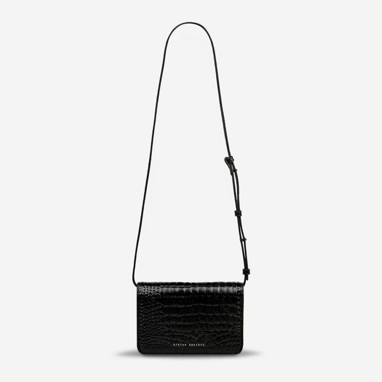 Women Status Anxiety She Burns Bag - Black Croc Emboss Black Croc Emboss Crossbody - Image 2
