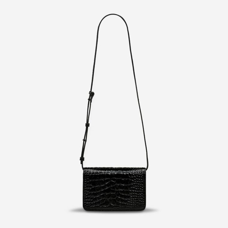 Women Status Anxiety She Burns Bag - Black Croc Emboss Black Croc Emboss Crossbody - Image 3