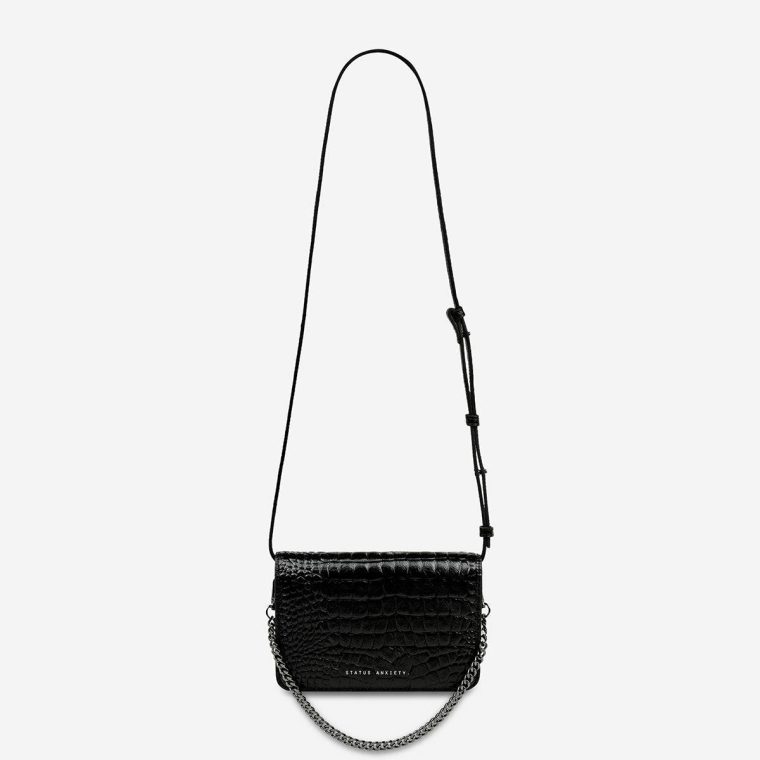 Women Status Anxiety She Burns Bag - Black Croc Emboss Black Croc Emboss Crossbody