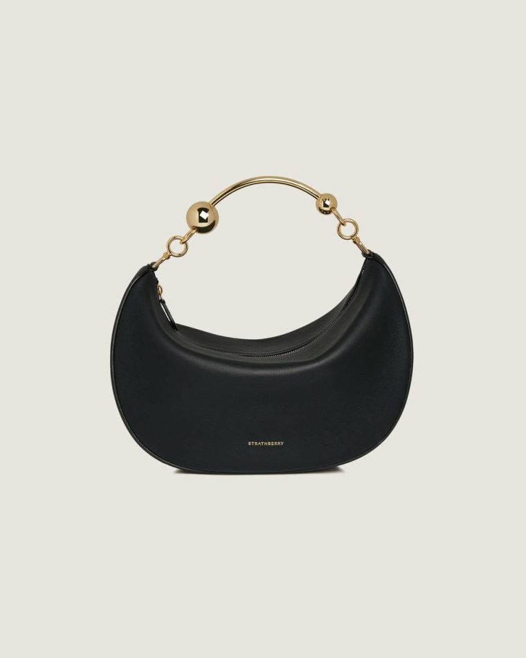 Women Strathberry Evening Bags Black Crescent Moon - Image 3