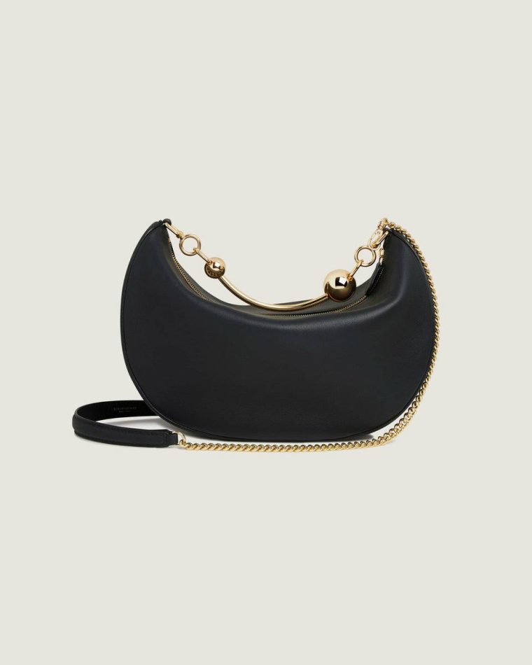 Women Strathberry Evening Bags Black Crescent Moon - Image 4