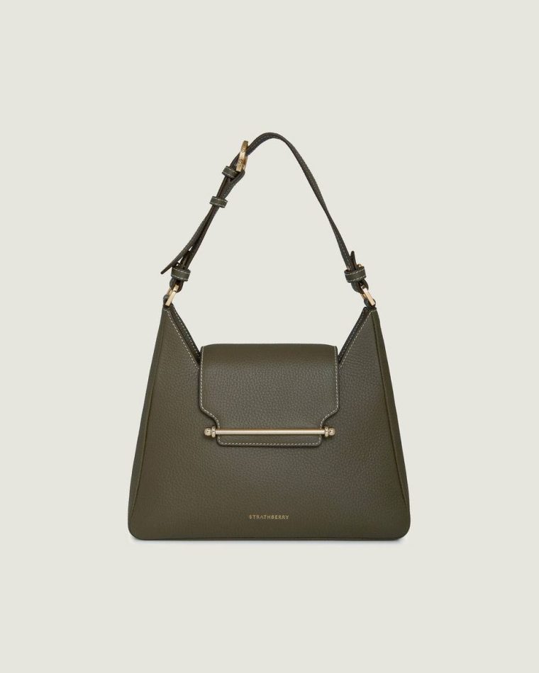 Women Strathberry Khaki Multrees Hobo Shoulder Bags - Image 3