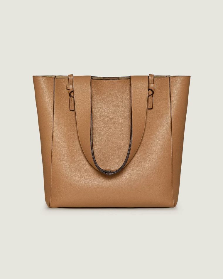 Women Strathberry Melody Tote Caramel Totes & Top Handle Bags - Image 4