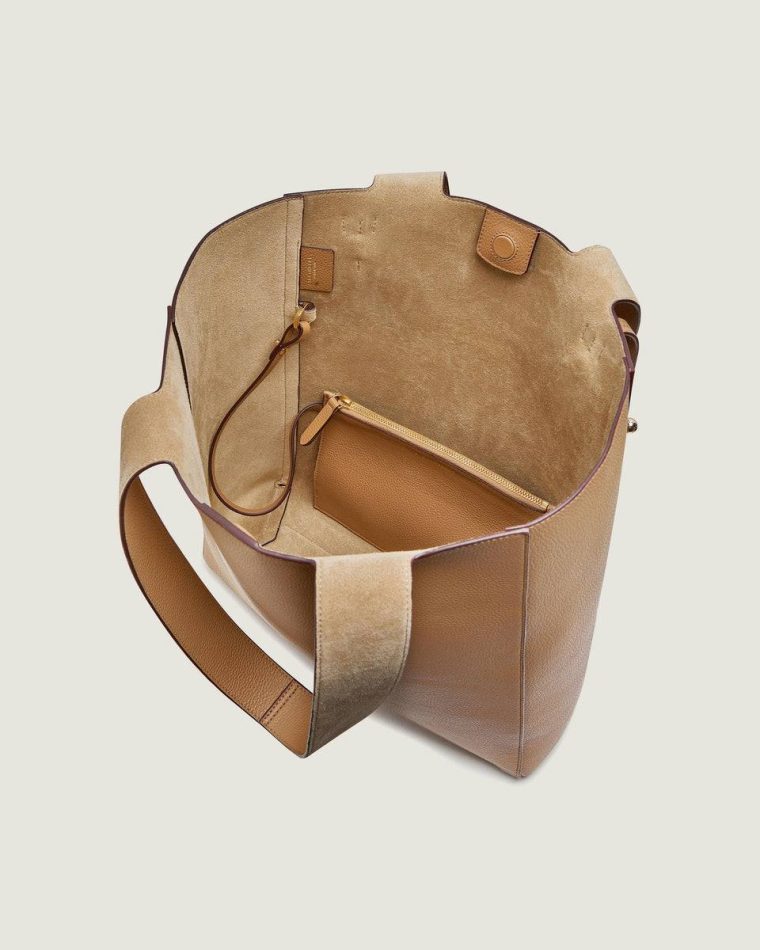 Women Strathberry Melody Tote Caramel Totes & Top Handle Bags - Image 5