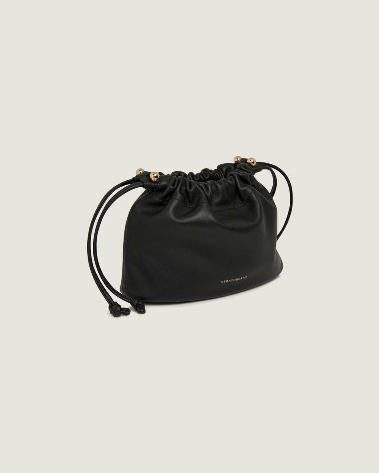 Women Strathberry Small & Mini Bags Black Charlotte Drawstring - Image 2