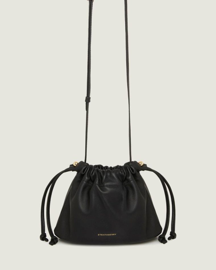 Women Strathberry Small & Mini Bags Black Charlotte Drawstring - Image 3