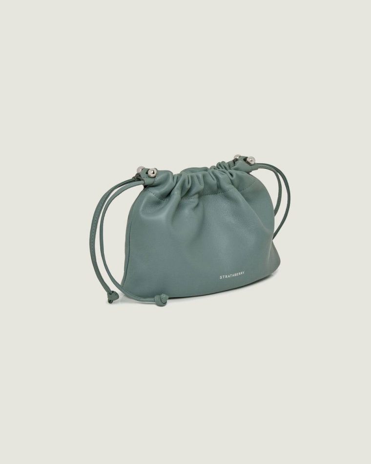 Women Strathberry Small & Mini Bags Stone Blue Charlotte Drawstring - Image 2
