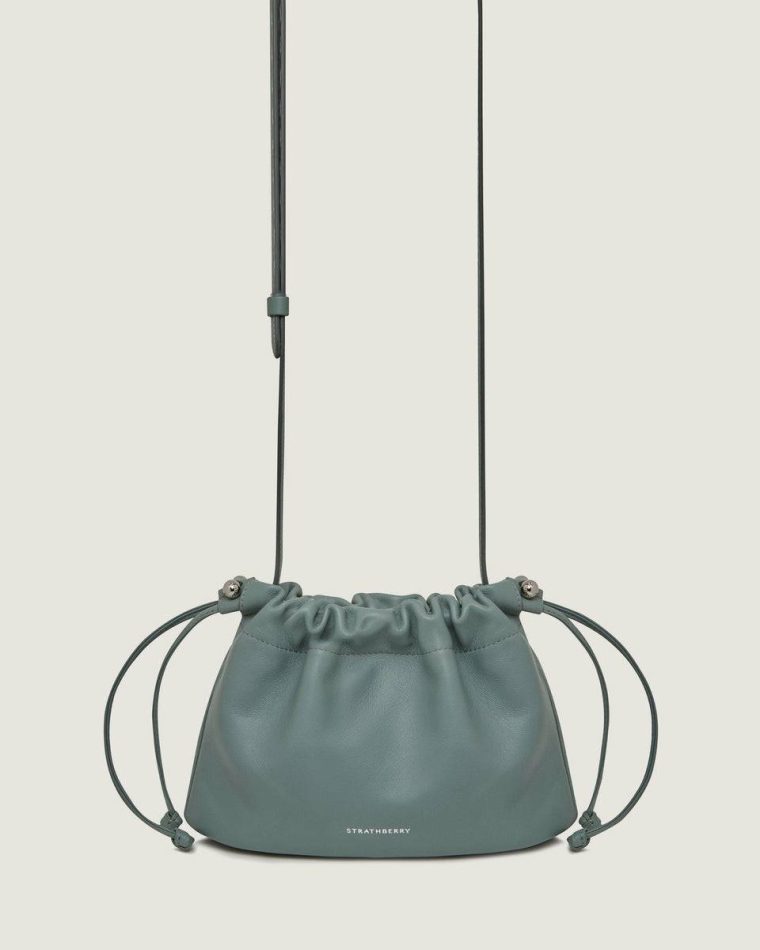 Women Strathberry Small & Mini Bags Stone Blue Charlotte Drawstring - Image 3