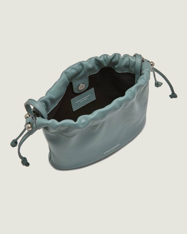 Women Strathberry Small & Mini Bags Stone Blue Charlotte Drawstring - Image 4