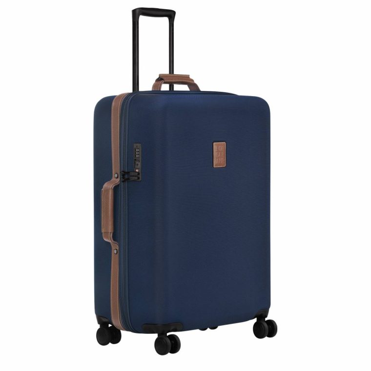 Women Suitcases Blue Longchamp Boxford L Suitcase Blue - Recycled Canvas - Image 2