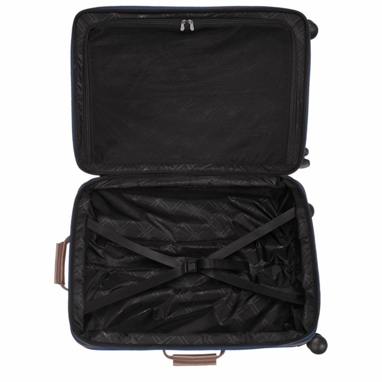 Women Suitcases Blue Longchamp Boxford L Suitcase Blue - Recycled Canvas - Image 3