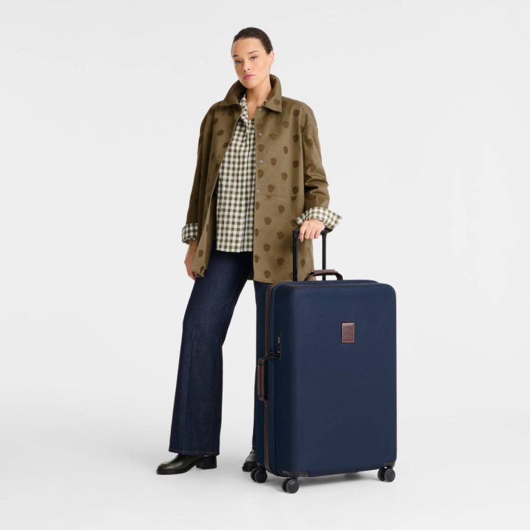 Women Suitcases Boxford Xl Suitcase Blue - Recycled Canvas Longchamp Blue