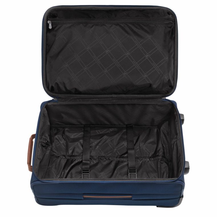 Women Suitcases Longchamp Boxford M Carry-On Blue - Recycled Canvas Blue - Image 3