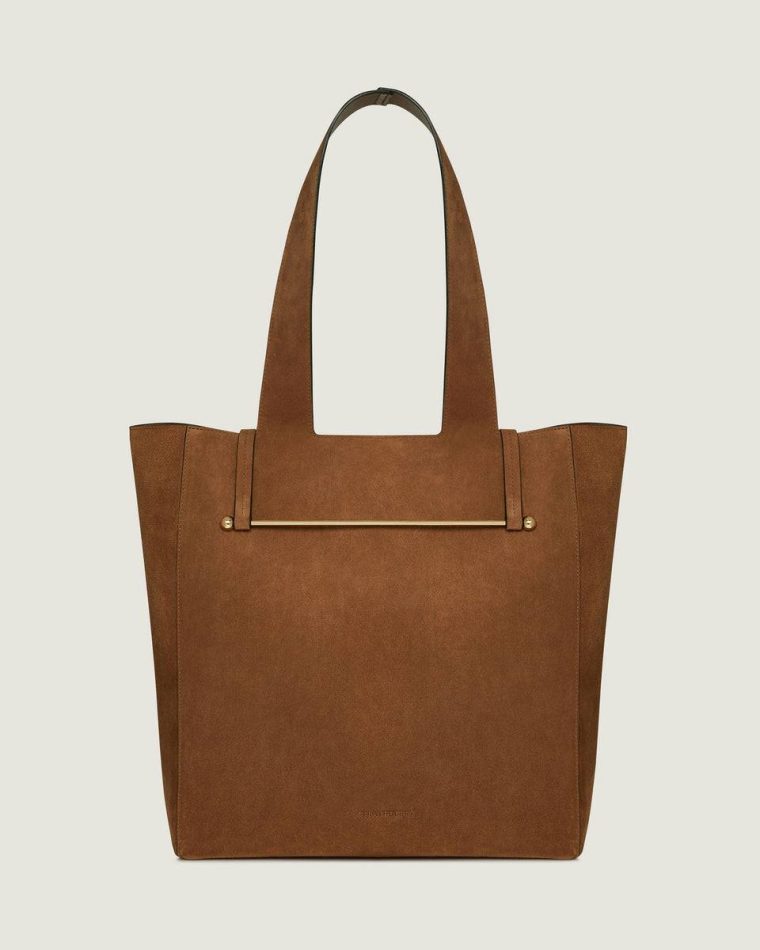 Women Tan Suede Melody Tote Strathberry Totes & Top Handle Bags - Image 3
