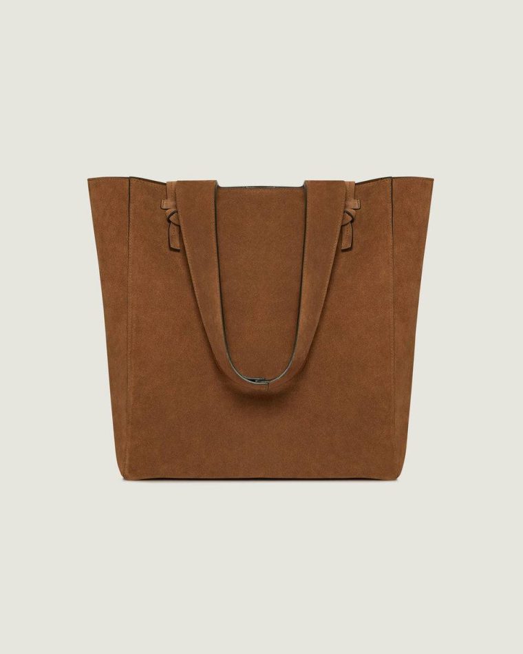 Women Tan Suede Melody Tote Strathberry Totes & Top Handle Bags - Image 4