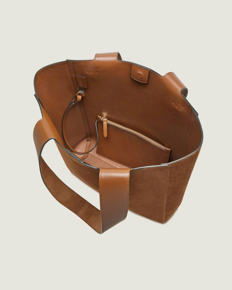 Women Tan Suede Melody Tote Strathberry Totes & Top Handle Bags - Image 5