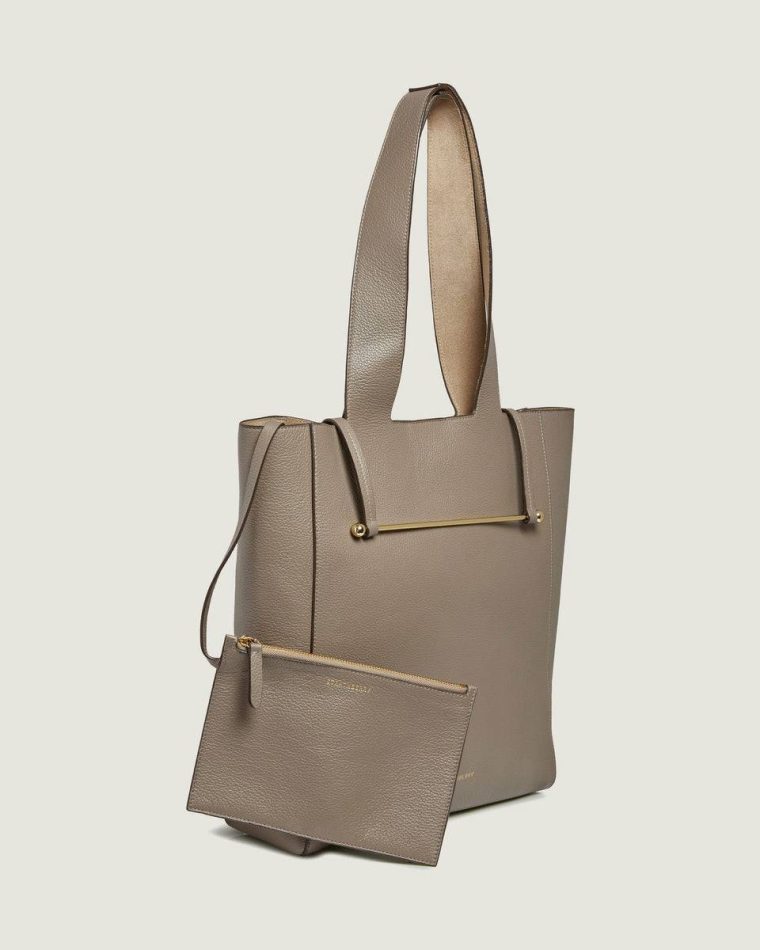 Women Taupe Shoulder Bags Strathberry Melody Tote - Image 5