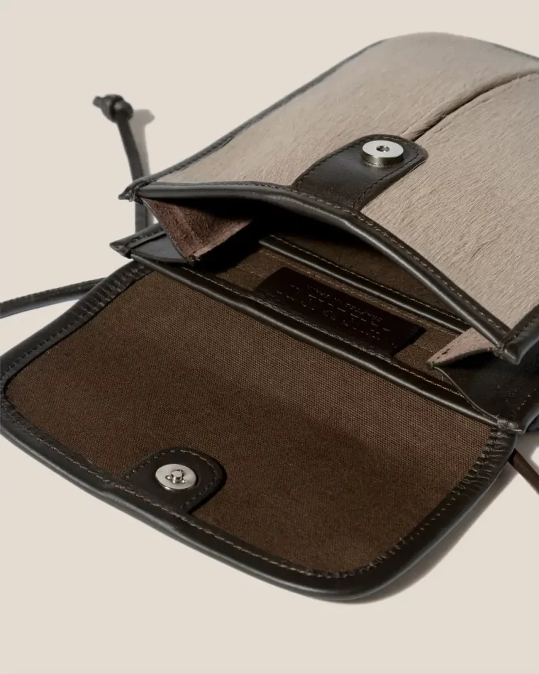 Women Terra Calf Hair - Square-Flat Crossbody Bag Hereu Crossbody Bags Taupe Dark Brown - Image 2